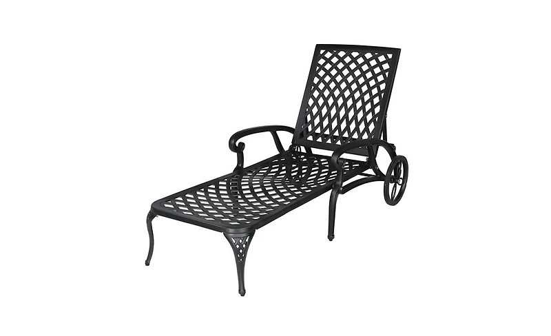 Slickblue Adjustable Cast Aluminum Lying Bed for Courtyards Stylish and Comfortable Outdoor Relaxation