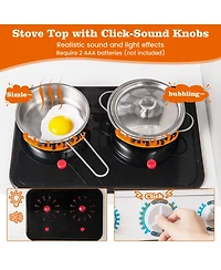 Hongge Pretend Play Kitchen for Kids Aged 3+ with Real Sounds and Lights