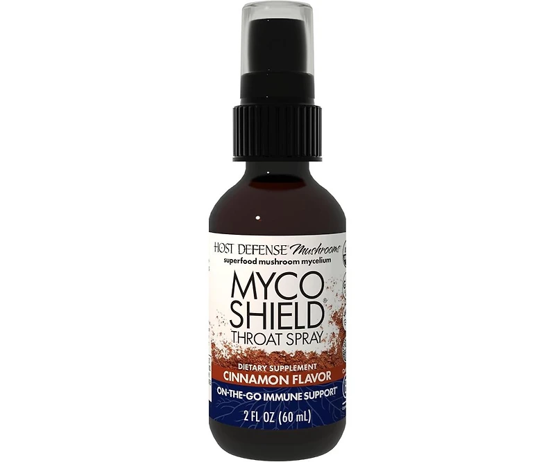 Host Defense MycoShield Throat Spray - Immune Health Support Dietary Mushroom Supplement with Chaga, Reishi