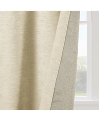 Chenille Solid Room Darkening Back Tab Curtain Panel