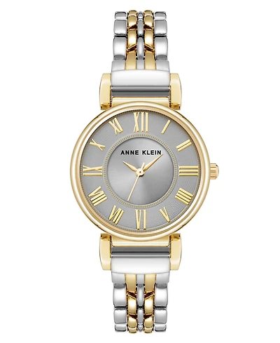 Anne Klein Women's Quartz Gray Roman Numeral Dial Two-Tone Alloy Watch, 30mm