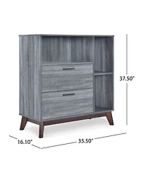 Streamdale Mid-Century Modern Cabinet with Faux Wood and Storage