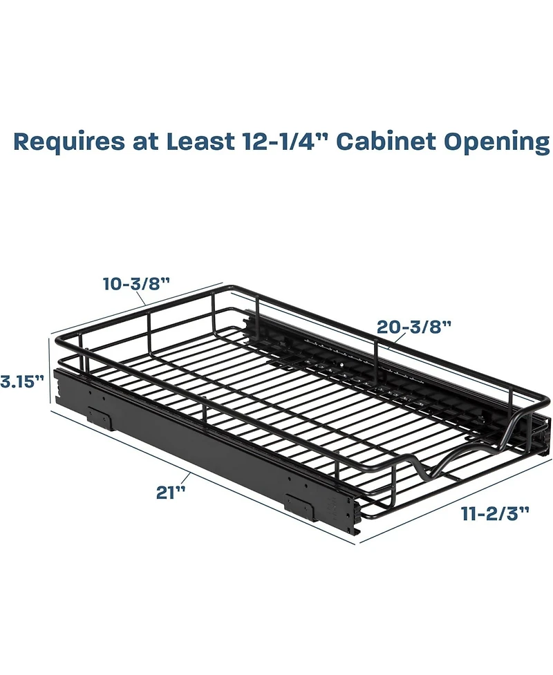 Florida Brands Black Pull Out Cabinet Organizer x 21 In