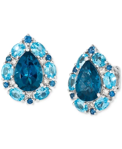 Le Vian Deep Sea Blue Topaz (2-2/5 ct. t.w.), Blue Topaz (2-3/20 ct. t.w.), Blueberry Sapphire (1/5 ct. t.w.) & Nude Diamond (1/8 ct. t.w.) Earrings i