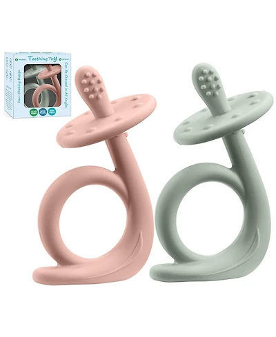 Sperric Baby Girls Teething Toys, 100% Food-Grade Silicone Teethers 0-6 Months Teether Toys 0-6 Months Bpa Free Chew Toys for Sucking Needs Teething T