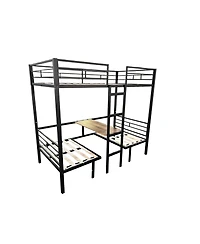 Streamdale Furniture Full Size Loft Bed with Table Set Transformable to Full over Full Bunk