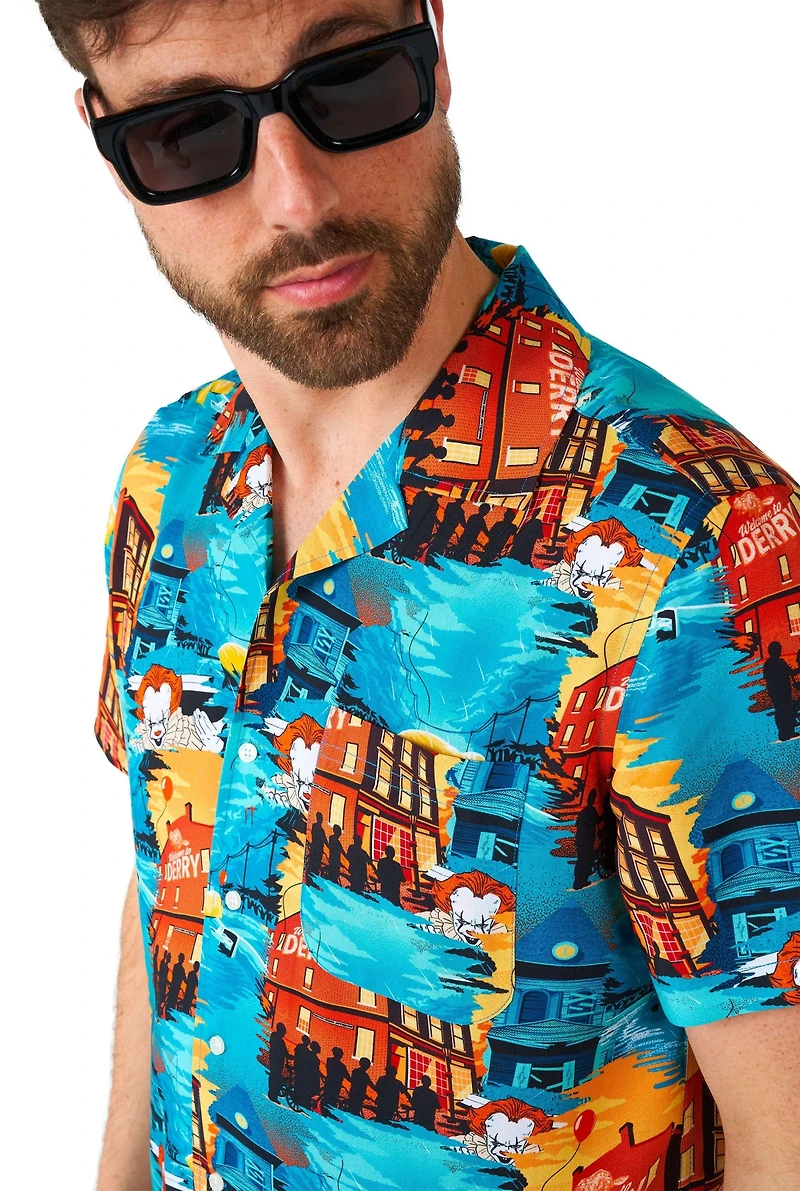 OppoSuits Men's Official It Hawaii Shirt - Halloween Themed Party Short Sleeve Multicolor