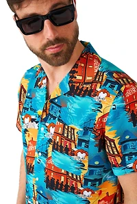 OppoSuits Men's Official It Hawaii Shirt - Halloween Themed Party Short Sleeve Multicolor