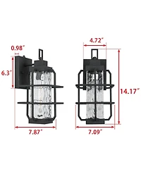 Flynama Dusk to Dawn Outdoor Hardwired Wall Lantern Sconce with No Bulbs Included