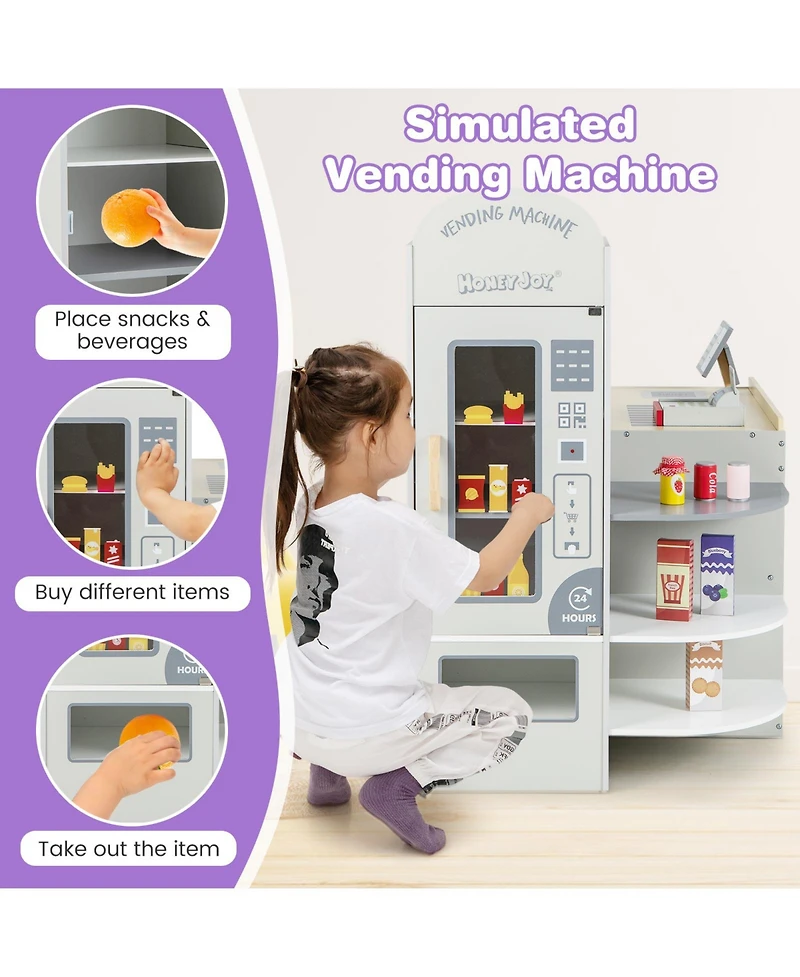 Hongge Kids Grocery Store Playset with Cash Register Pos Machine