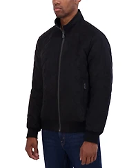 Nautica Men's Quilted Faux-Suede Bomber Jacket