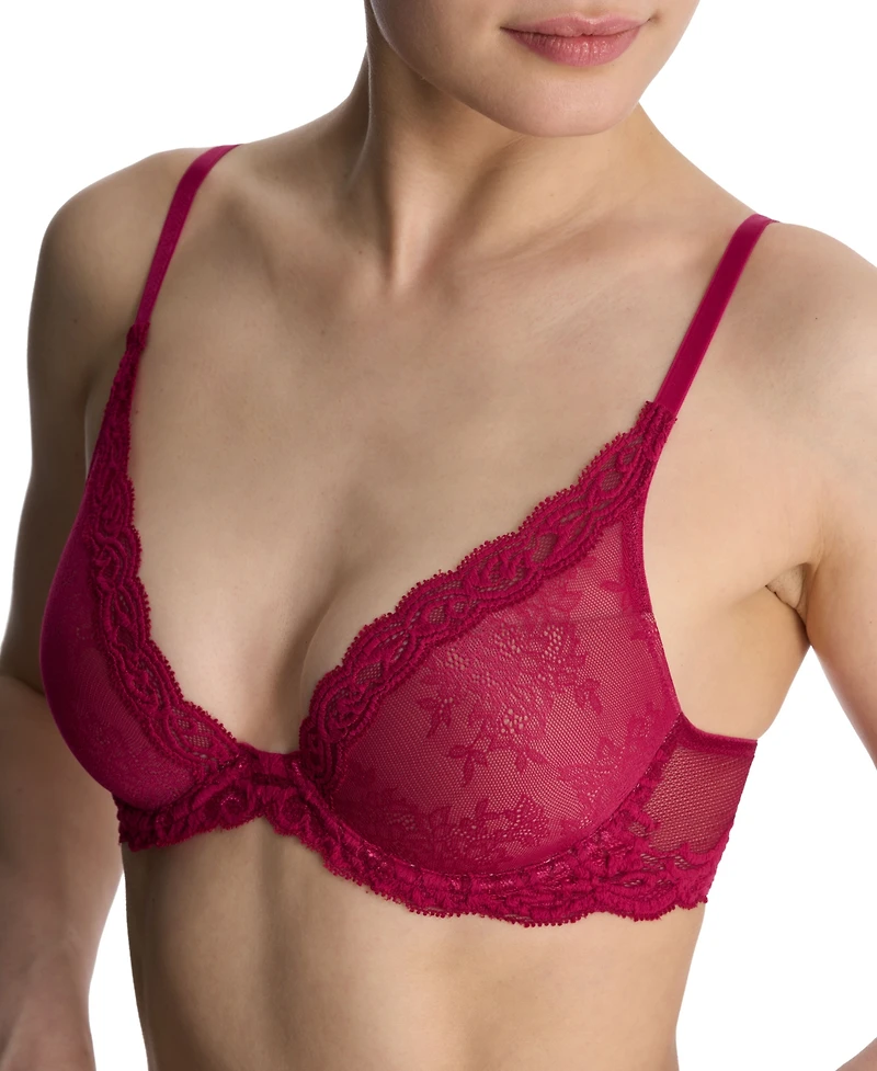 Natori Women's Feathers Lace Contour Underwire Plunge Bra 730023