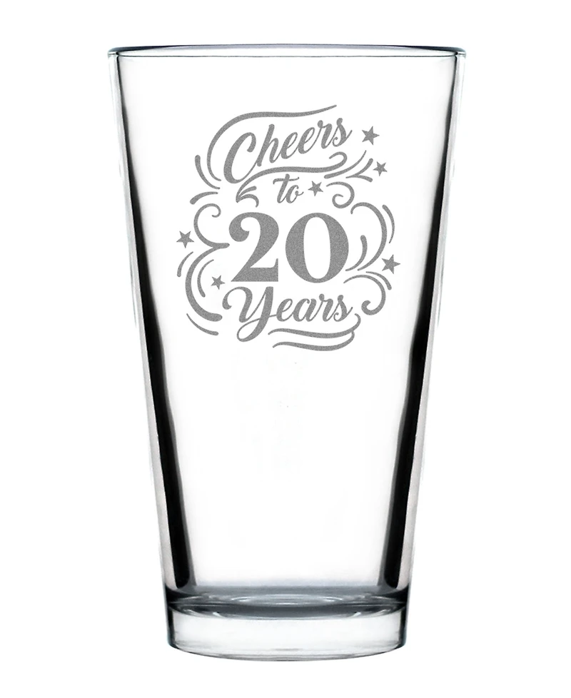 Bevvee Cheers to 20 Years Pint Glass