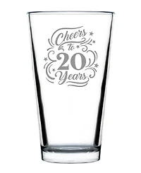 Bevvee Cheers to 20 Years Pint Glass