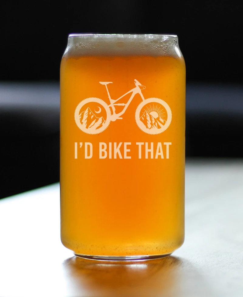Bevvee I'd Bike That Beer Can Pint Glass