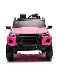 Streamdale Furniture 24V10A Two-seater Kids Ride On Electric Pickup, kids ride on toy W/parents remote control,4WD 800W motors, Two Safety belts, High