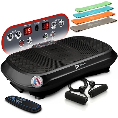 LifePro Vibration Plate Machine – Whole Body Workout w/ Loop Bands for Weight Loss & Toning
