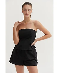 Crescent Women's Delphi Linen Blend Drawstring Shorts