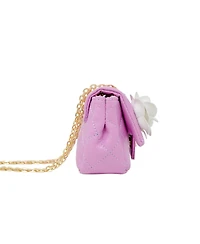 Tiny Treats + Zomi Gems Girls Classic Quilted Flower Pearl Handbag, Purple