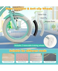 Hongge 14-Inch Kids Bike Adjustable with Training Wheels for 3-5 Years Old