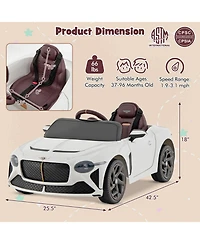 Hongge 12V Powered Car Kids Ride-on Racer Car Licensed Bentley Bacalar