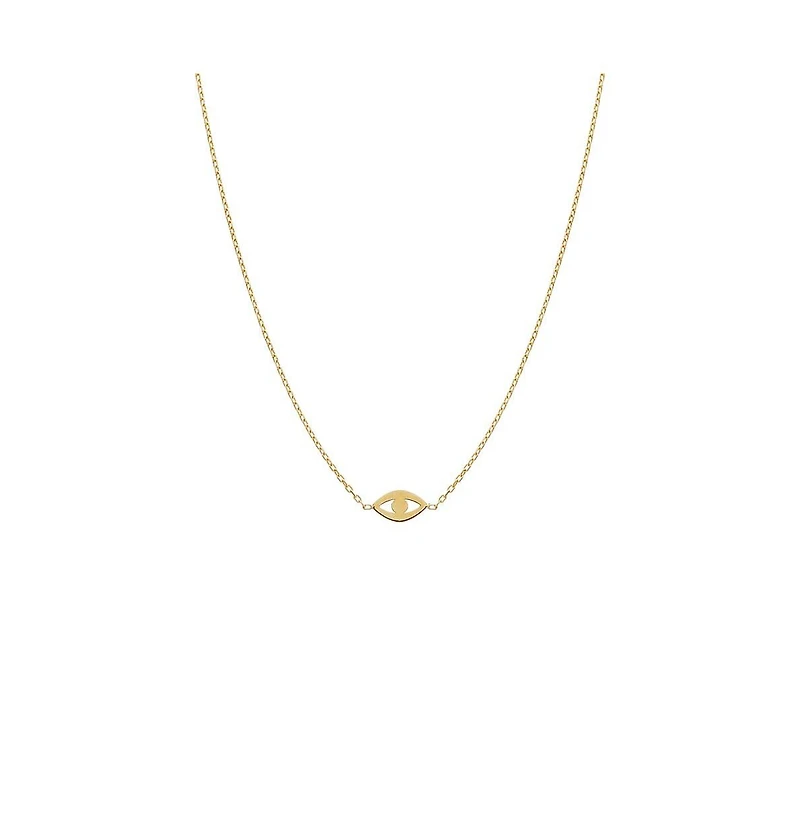 Mini Solid Evil Eye Necklace 14K