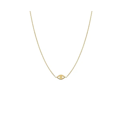 Mini Solid Evil Eye Necklace 14K