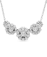 Diamond Triple Halo 18" Statement Necklace (1/2 ct. t.w.) in 14k White Gold