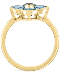 Effy Citrine (2-1/6 ct. t.w.) & Diamond Accent Flower Statement Ring 14k Yellow Gold (Also Blue Topaz)