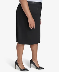 Karl Lagerfeld Paris Plus Logo-Waistband Compression Skirt