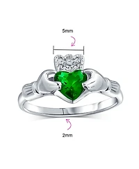 Bling Jewelry Sorority Sister Bff Celtic Irish Friendship Promise Cz Cubic Zirconia Crown Heart Claddagh Ring.925 Sterling Silver