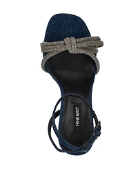 Nine West Women's Ivid Square Toe Tapered Heel Dress Sandals