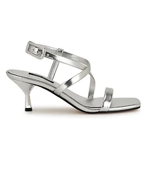 Nine West Women's Hanni Strappy Square Toe Kitten Heel Sandals