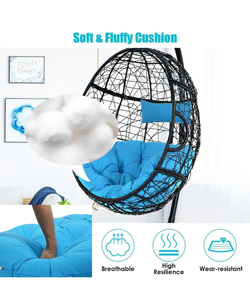 Vebreda Hanging Cushioned Hammock Chair with Stand