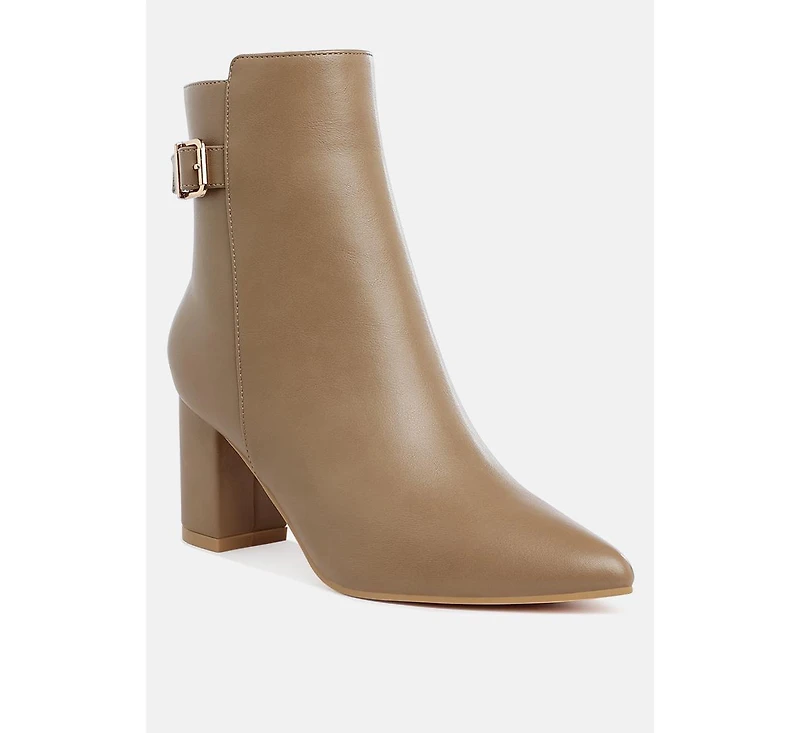 Conchos Belt Detail Block Heel Boots