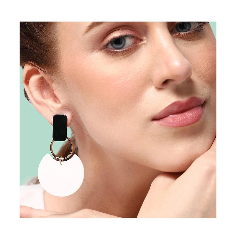 Sohi Women's Block Drop Earrings
