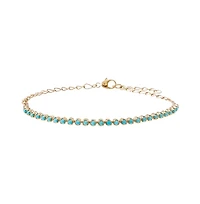 Turquoise Tennis Bracelet 14K