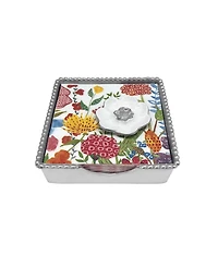 Mariposa Flower Beaded Napkin Box Set