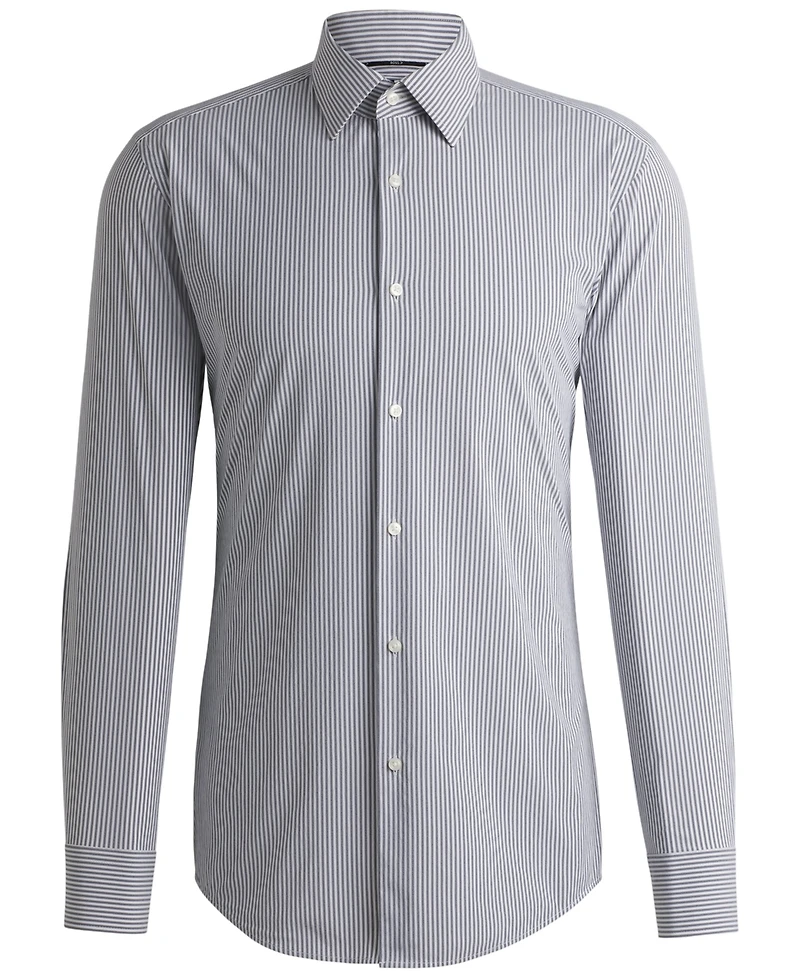 Boss by Hugo Men's Striped Slim-Fit Performance-Stretch Shirt