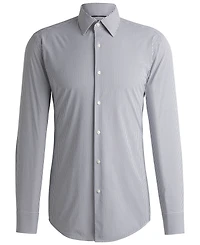 Boss by Hugo Men's Striped Slim-Fit Performance-Stretch Shirt