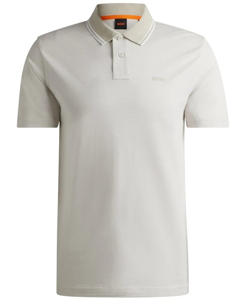 Boss by Hugo Men's Oxford-Pique Cotton Relaxed-Fit Polo Shirt