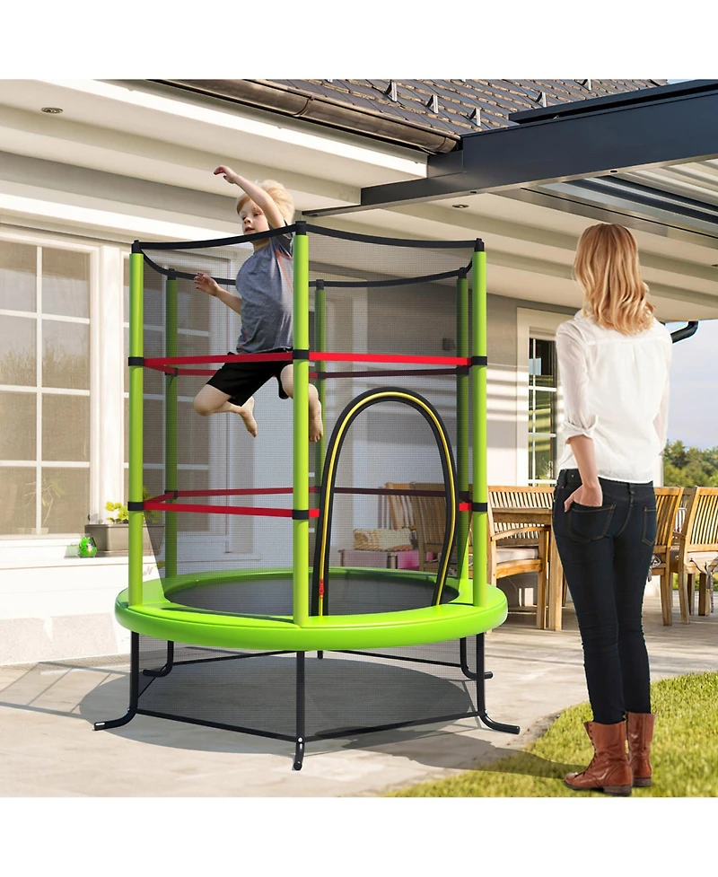 Gymax 55'' Recreational Trampoline for Kids Toddler w/ Enclosure Net