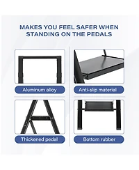 Flynama 5 Step Stool Folding Step Stool with Handrails, Sturdy Step Stool for Adult, Gorilla Ladders 500LBS Capacity Sturdy& Portable Ladder for Home