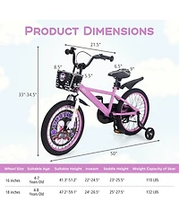 Hongge 16/18 Inch Kids Bike for 4-8 Years Old Sport Bicycle with Adjustable Handlebar and Saddle