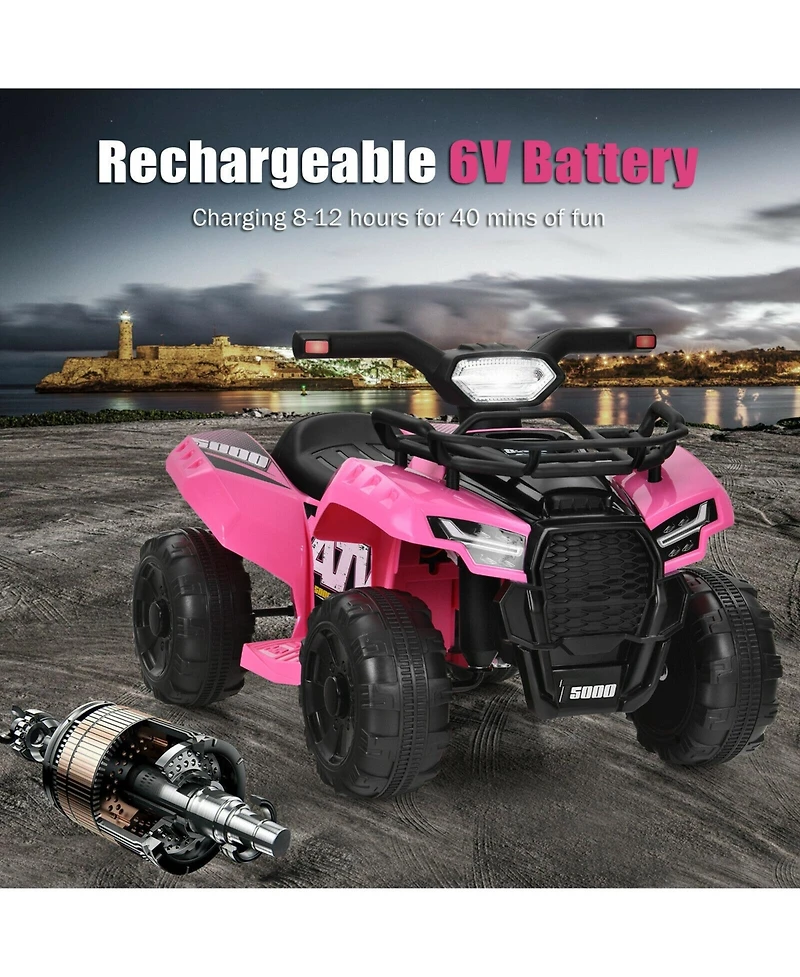 Hongge 6V Kids Atv Quad Electric Ride On Car with Led Light and MP3