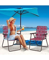 Vebreda 6 Pieces Folding Beach Chair Camping Lawn Webbing Chair