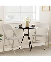 Folding Chairs Set of 2, Foldable Chairs with Metal Frame Hold Up to 350 Pounds