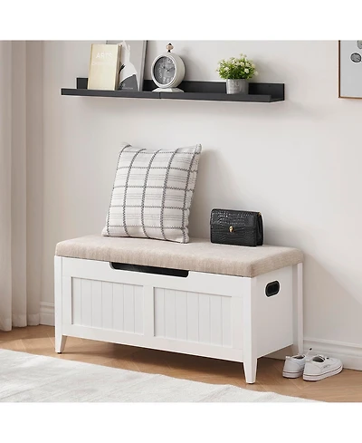 gaomon 42'' Storage Bench - Wooden Toy Chest with Seating and 2 Safety Hinge, Storage Chest Flip-Top Storage Trunk
