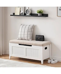 gaomon 42'' Storage Bench - Wooden Toy Chest with Seating and 2 Safety Hinge, Storage Chest Flip-Top Storage Trunk