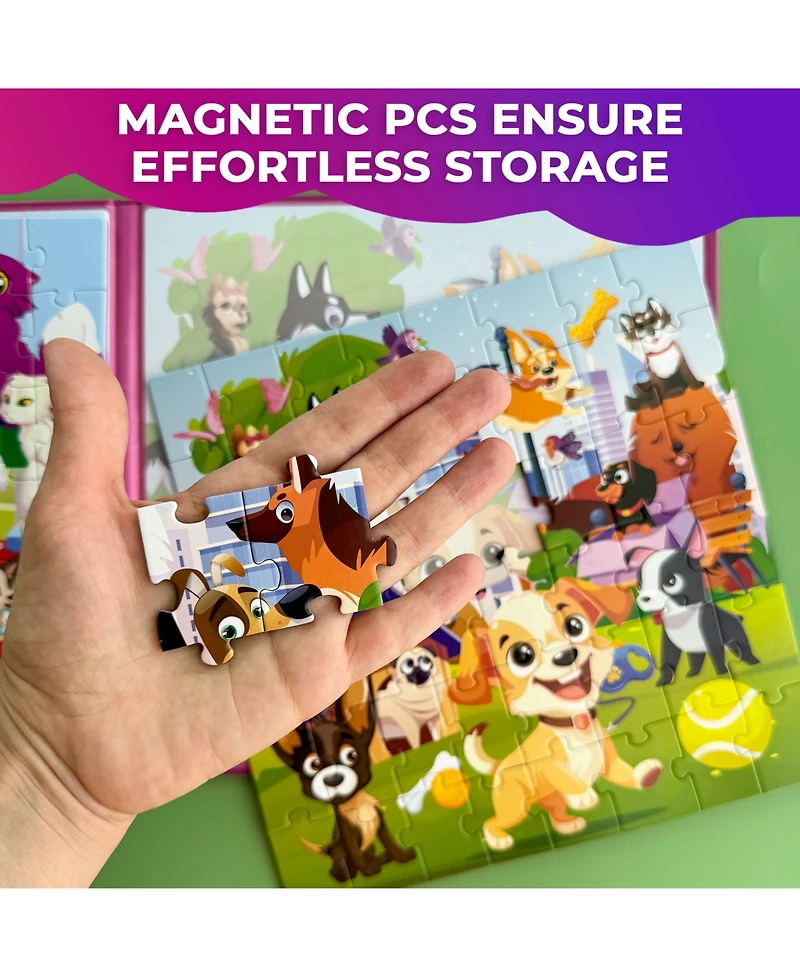 Quokka 2x48 Magnetic Travel Puzzles for Kids Ages 4-6 - Road Trip Activities